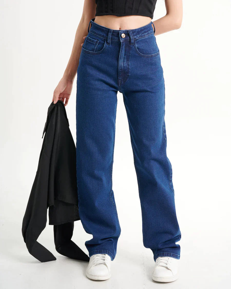 Indigo Blue High Waist Denim ( Wide Leg)