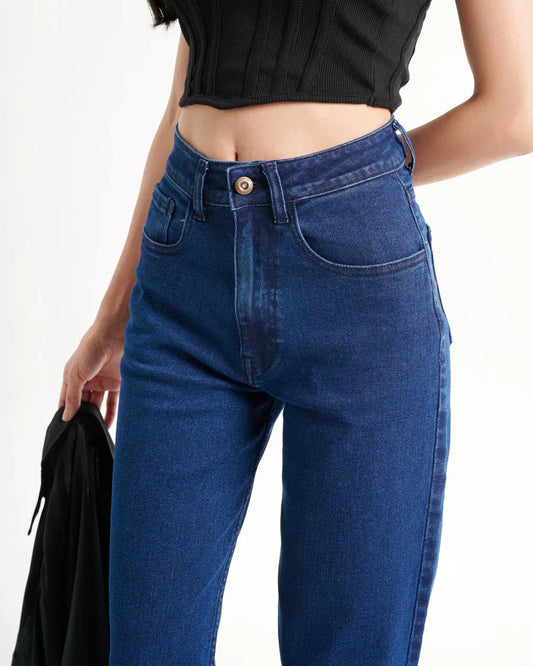 Indigo Blue High Waist Denim ( Wide Leg)