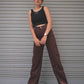 Brown High Waist Wide Leg Denim