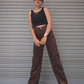 Brown High Waist Straight Fit Denim