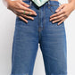 Ripped High Waist Blue Denim( Wide Log)