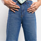 Ripped High Waist Blue Denim ( Straight Fit)