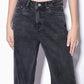 Charcoal High Rise Denim (Straight Fit)