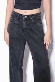 Charcoal High Rise Denim 9 (Wide Leg)