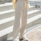 Cream High Waist Denim (Wide Leg)