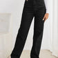 Highwaist Black Straight Fit Denim (Wide Leg)