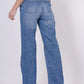 Whisker Mid Blue Denim (Straight Fit)