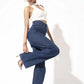 Dark Blue Wide Leg High Rise Jeans