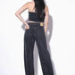 Charcoal High Rise Denim 9 (Wide Leg)