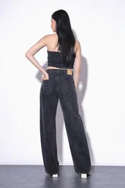 Charcoal High Rise Denim 9 (Wide Leg)