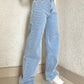 Ice Blue Wide Leg High Rise Jeans (Premium Quality)