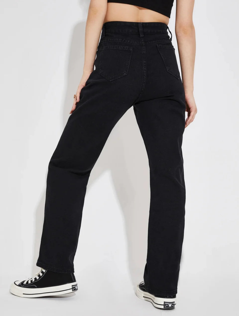 Highwaist Black Straight Fit Denim (Premium Quality)