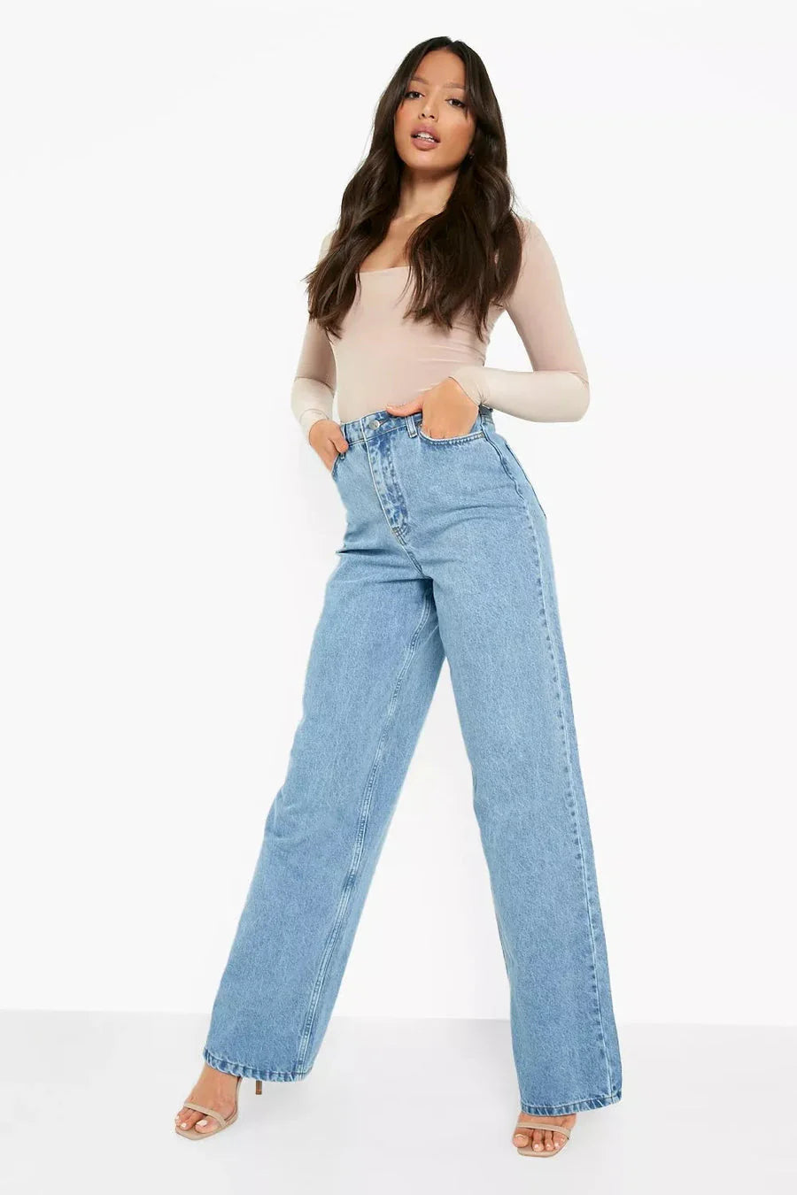 Light Blue High Waist Denim (Straight Fit)