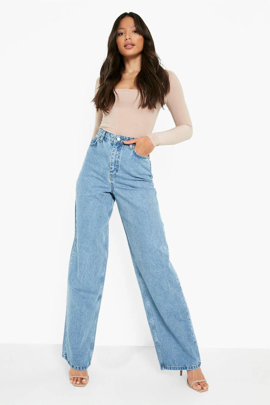 Light Blue High waist Denim (Wide Leg)