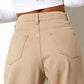 Beige Wide Leg High Waist Jeans