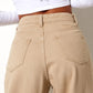 Beige Straight Fit High Waist Jeans