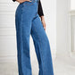 Stone Blue High Waist Wide Leg Denim (Premium Quality)