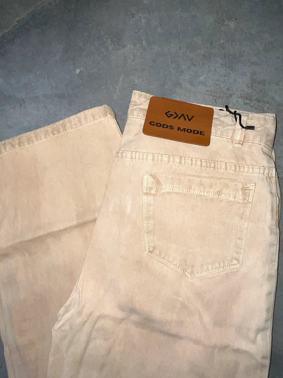 Beige Wide Leg High Waist Jeans