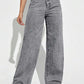 Foil Grey High waist Jeans (Wide Leg)