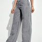 Dark Blue Slant Pocket High Waist Denim (Wide Leg)